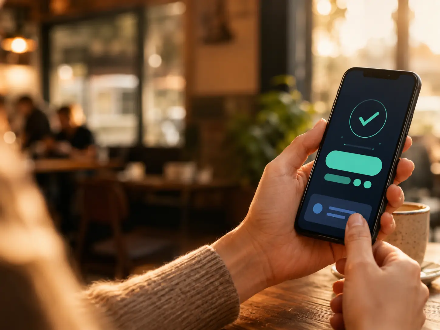 Customer paying via a Monek Pay by Link on a smartphone
